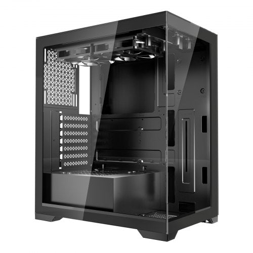 PC Gaming Case, Mid-Tower, Computer Case with High-Airflow Tempered Glass Panel, Dust Filter, 2 x 120 mm Fans, Cable Management, for GPU up to 360 mm in Length, Compatible with ATX/M-ATX/ITX