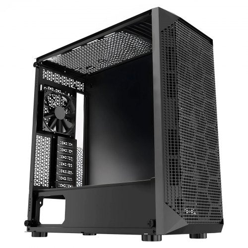 PC Gaming Case, Mid-Tower, Computer Case with High-Airflow Tempered Glass Panel, Dust Filter, 4 x 120 mm Fans, Cable Management, for GPU up to 270 mm in Length, Compatible with ATX/M-ATX/ITX