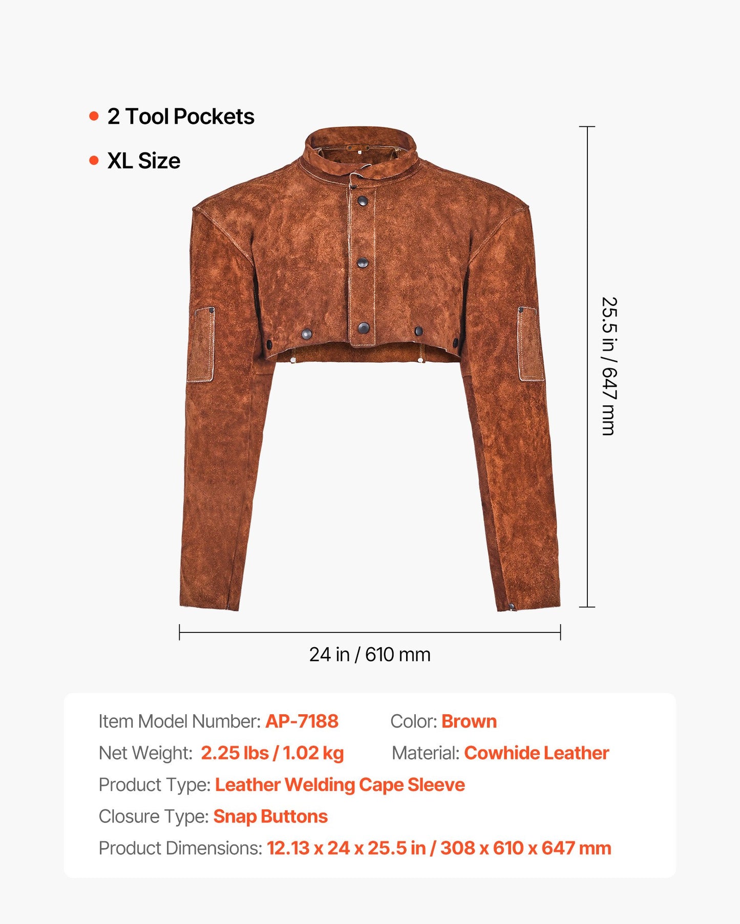 Svetskappa i läder, kraftiga, flamskyddade säkerhetskapar i kohud för män och kvinnor, värmebeständiga för svetsning, smide, träbearbetning, trädgårdsskötsel, XL-storlek