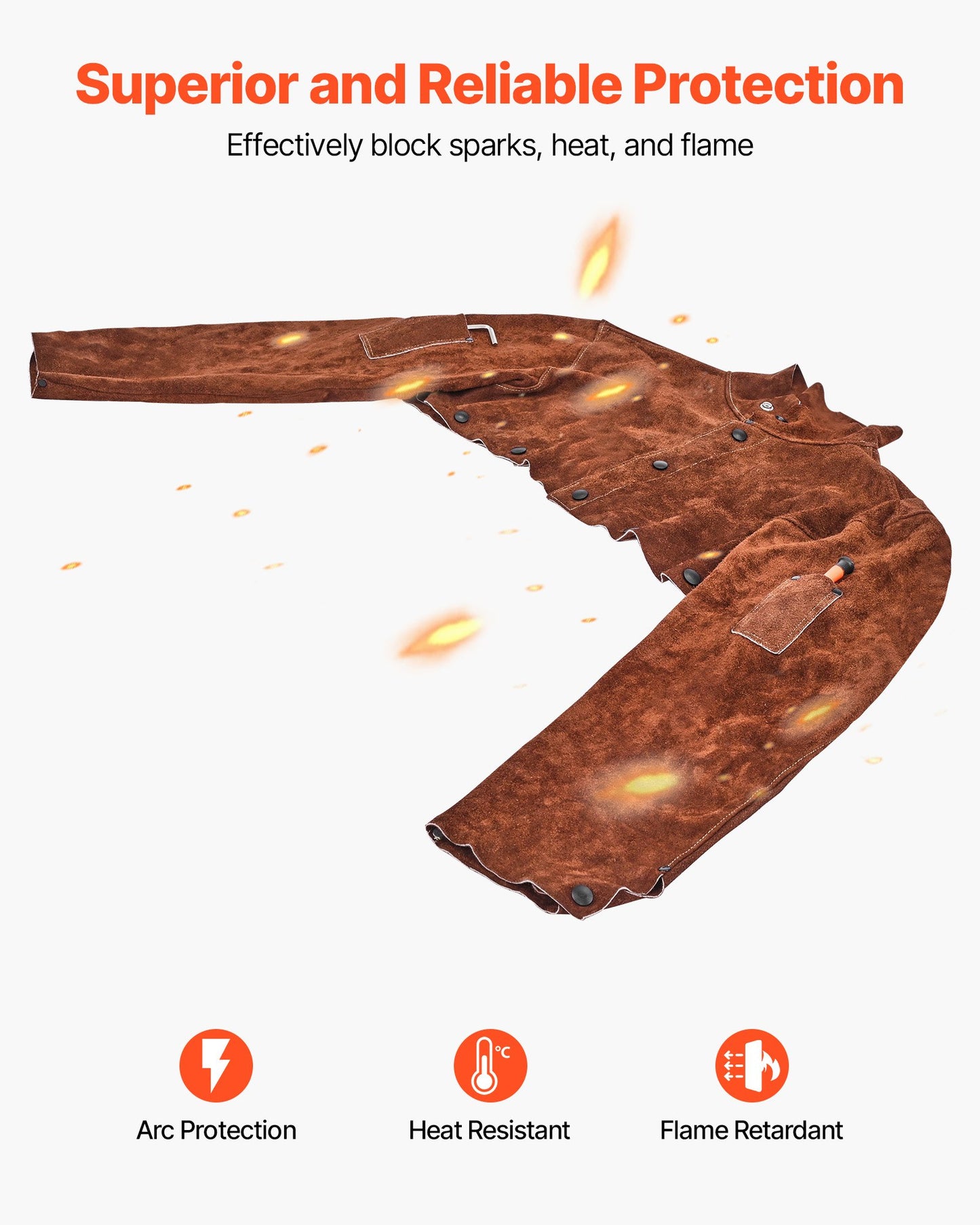 Svetskappa i läder, kraftiga, flamskyddade säkerhetskapar i kohud för män och kvinnor, värmebeständiga för svetsning, smide, träbearbetning, trädgårdsskötsel, XXL-storlek