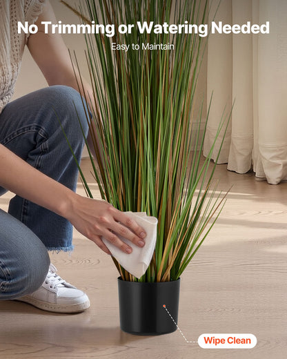 Konstgräsväxt, 2-pack 1194 mm hästsvansrörsgräs i kruka, premium PVC-konstgräsväxt för inomhus, utomhus, hus, hem, trädgård, kontor, rumsdekor, inflyttningsfest, grön