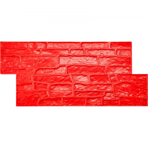 Concrete Stamps Mat, 28 x 12 x 0.6 in, Concrete Texturing Skin Polyurethane Stamp Stone Tile Texture Mat, Slate floor Imprint Seamless Stamp Concrete Molds for Outdoor Decorative, Red