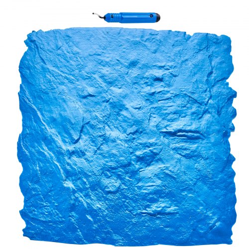 Concrete Stamps Mat, 24 x 24 in, Concrete Texturing Skin Polyurethane Stamp Stone Tile Texture Mat, Slate floor Imprint Seamless Stamp Concrete Molds for Outdoor Decorative, Blue