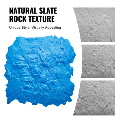 Betongstämpelsmatta, 18 x 18 tum, betongtextureringshud polyuretanstämpel stenplattetexturmatta, skiffergolvavtryck sömlös stämpel betongformar för utomhusdekoration, blå