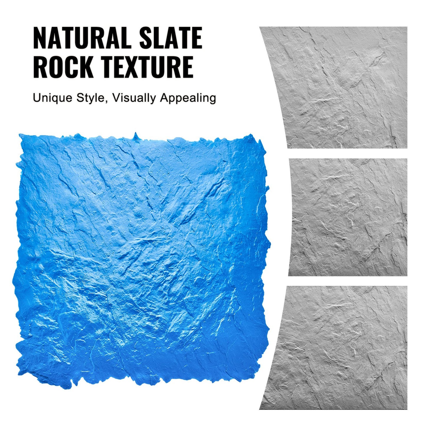 Concrete Stamps Mat, 36 x 36 in & 18 x 18 in, 4 pcs Concrete Texturing Skin Polyurethane Stamp Stone Tile Texture Mat, Slate floor Imprint Seamless Stamp Concrete Molds for Outdoor Decorative