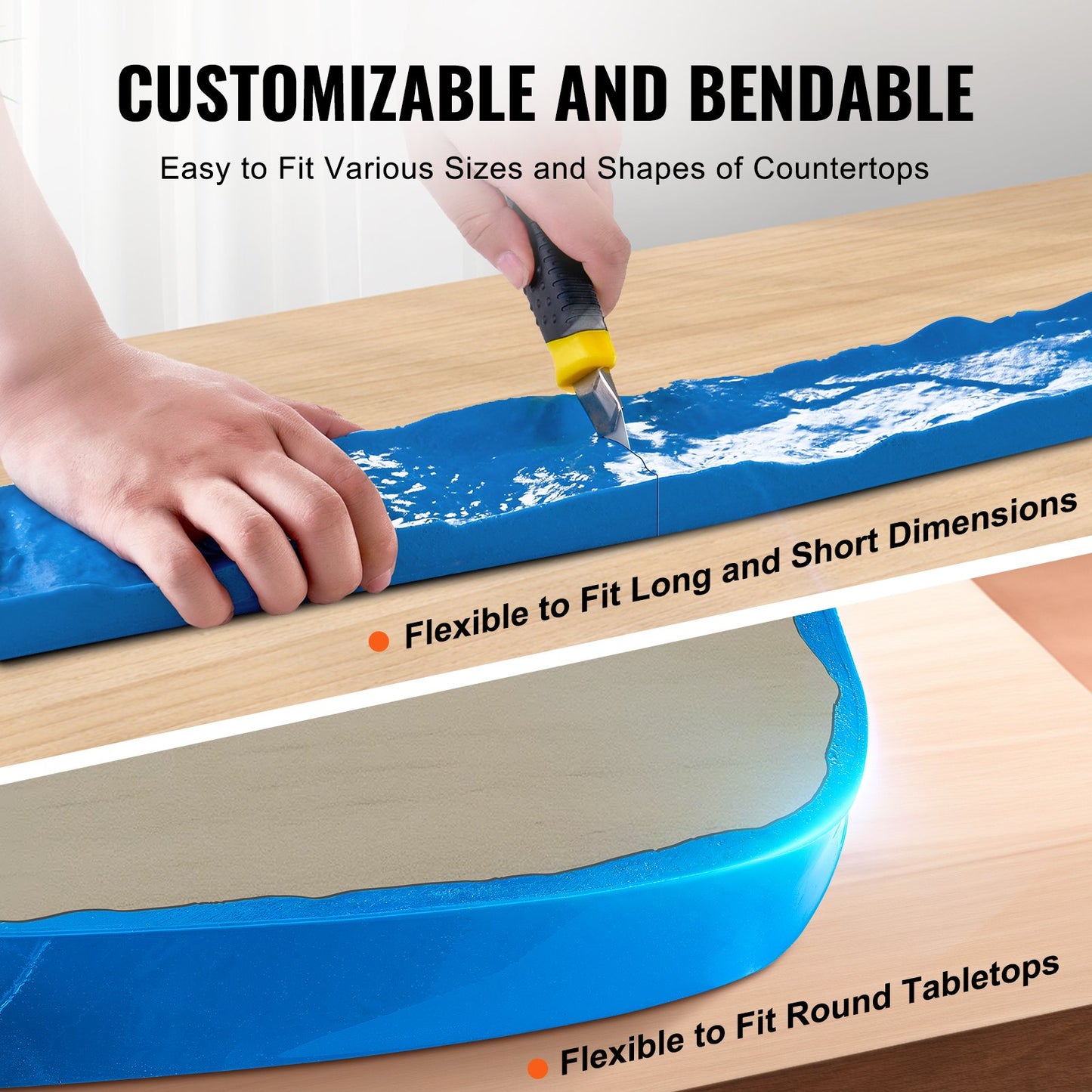 Betongstämplar, 91 x 3 tum, betongformar rektangulär polyuretan stämpel stenplattetexturmatta, skiffergolv avtryck sömlös stämpelmatta betongtextureringshud för utomhusdekoration, blå