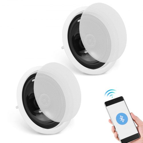 2 PCs 6.5"/16.5 cm Bluetooth Ceiling Speakers 150W Flush Mount in-Wall Speaker