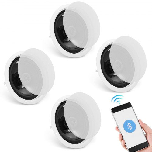 4 PCs 6.5"/16.5 cm Bluetooth Ceiling Speakers 150W Flush Mount in-Wall Speaker