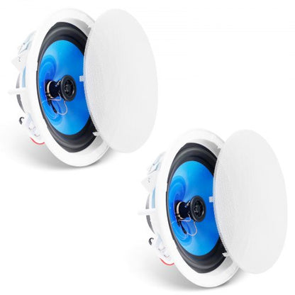 2PCs 8 in/20.3 cm Ceiling Speakers 50-Watts Flush Mount Ceiling & in-Wall Speakers
