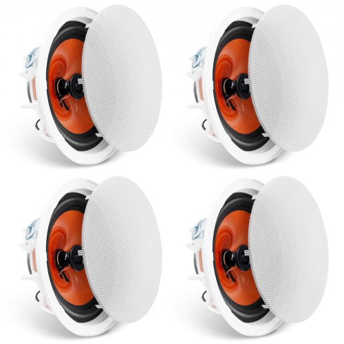 4PCs 8 in/20.3 cm Ceiling Speakers 100W Flush Mount Ceiling & in-Wall Speakers