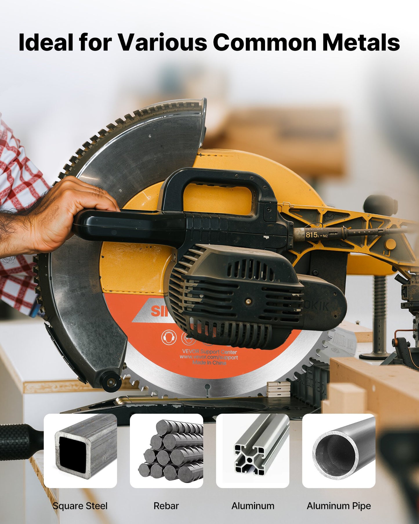 Cirkelsågklinga, 254 mm diameter, 80 vassa legeringständer, 15,875 mm spindel, fin yta, aluminiumskärklinga för cirkelsåg, med ljudreducerande värmeventiler, för skärning av stål och metall