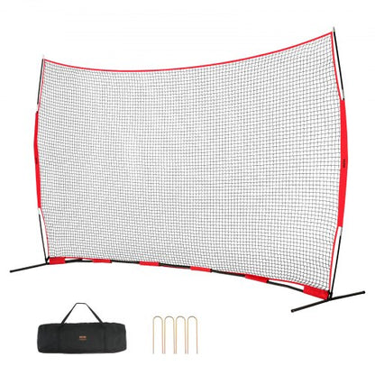 Barricade Backstop Net, 16x10 ft Ball Sports Barrier Netting, Portable Practice Equipment with Carry Bag, Protection Screen for Baseball Softball Lacrosse Soccer Hockey Training, for Backyard