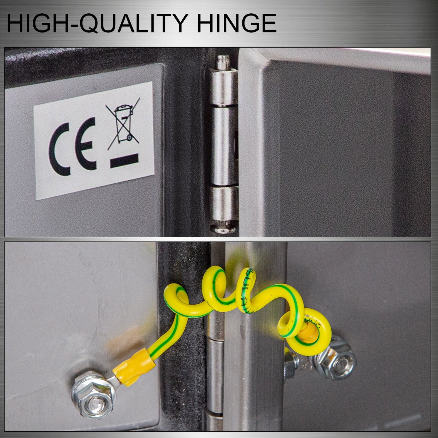 NEMA-kapsling i rostfritt stål, 300 x 300 x 200 mm NEMA 4X elbox i stål, IP66 vattentät och dammtät, kopplingsbox för utomhus-/inomhusbruk, med monteringsplatta