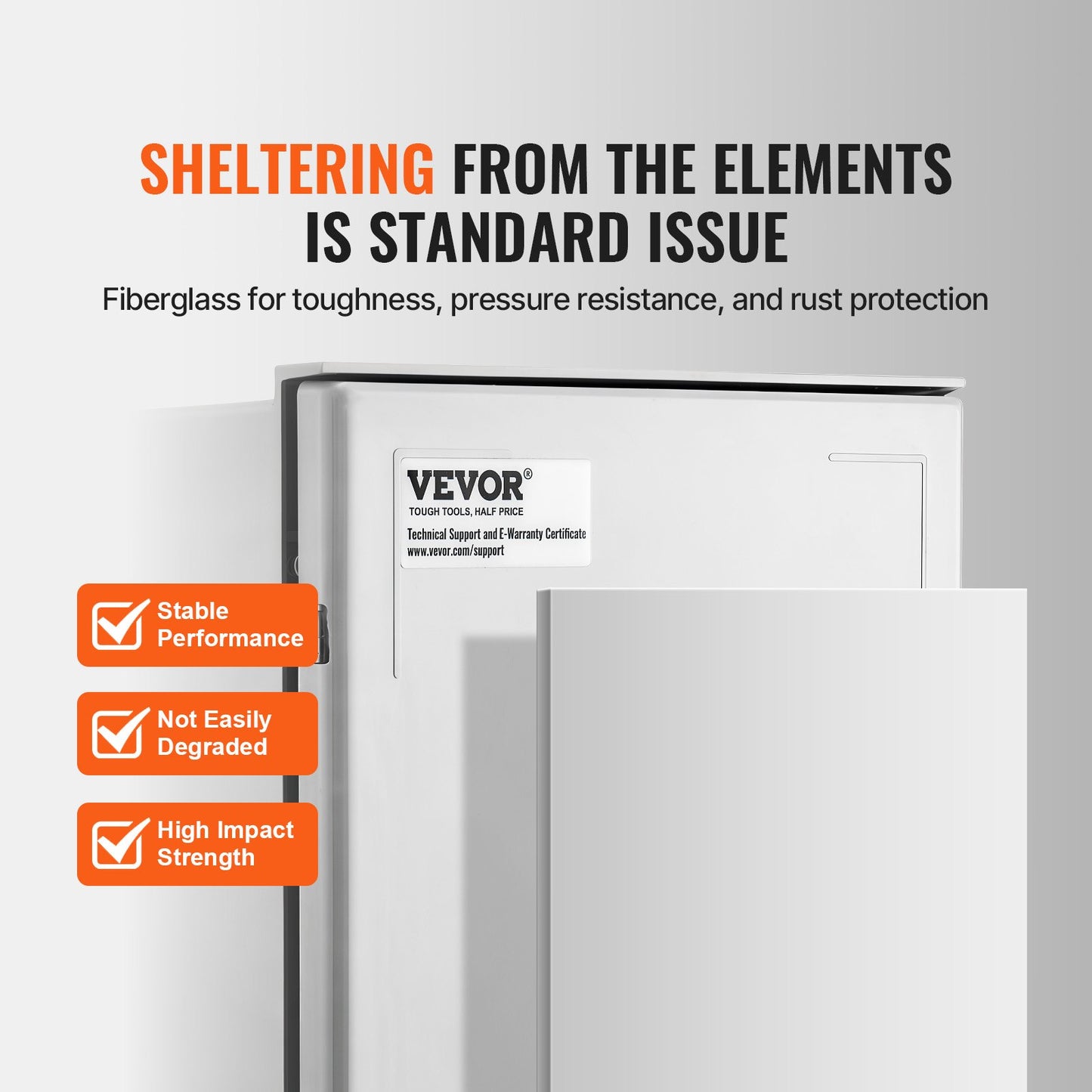 NEMA Fiberglass Enclosure, 30x25x14 cm NEMA 4X Fiberglass Electrical Box, IP66 Waterproof & Dustproof, Outdoor/Indoor Electrical Junction Box, with Mounting Plate