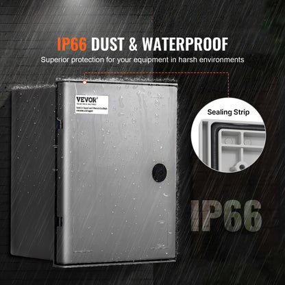 NEMA Fiberglass Enclosure, 30x25x14 cm NEMA 4X Fiberglass Electrical Box, IP66 Waterproof & Dustproof, Outdoor/Indoor Electrical Junction Box, with Mounting Plate