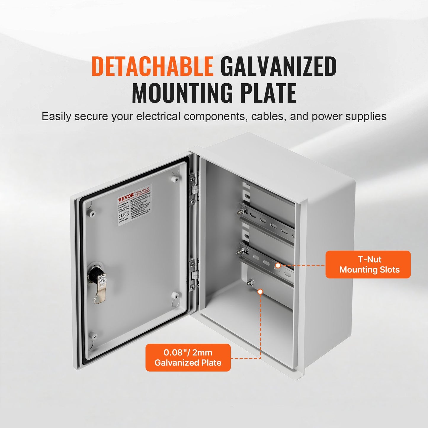 NEMA Fiberglass Enclosure, 30x25x14 cm NEMA 4X Fiberglass Electrical Box, IP66 Waterproof & Dustproof, Outdoor/Indoor Electrical Junction Box, with Mounting Plate