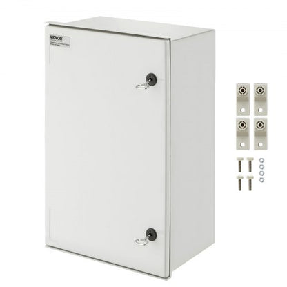 NEMA Steel Enclosure, 60x40x23 cm NEMA 4X Fiberglass Electrical Box, IP66 Waterproof & Dustproof, Outdoor/Indoor Electrical Junction Box, with Mounting Plate