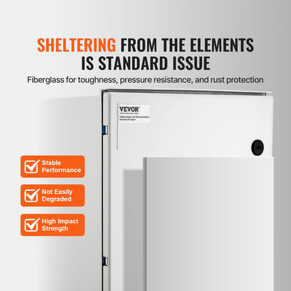 NEMA Steel Enclosure, 60x40x23 cm NEMA 4X Fiberglass Electrical Box, IP66 Waterproof & Dustproof, Outdoor/Indoor Electrical Junction Box, with Mounting Plate