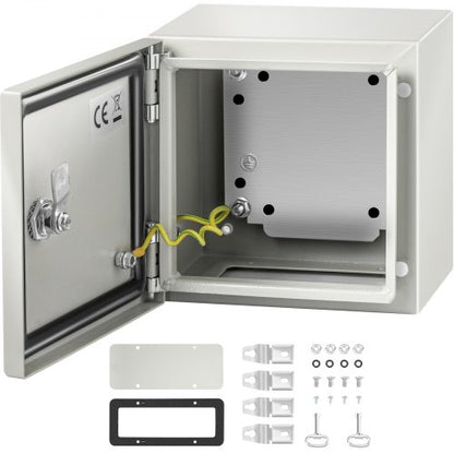 NEMA Steel Enclosure, 20x20x15 cm NEMA 4X Steel Electrical Box, IP66 Waterproof & Dustproof, Outdoor / Indoor Electrical Junction Box