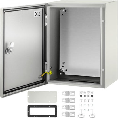 NEMA Steel Enclosure, 40x30x20 cm NEMA 4X Steel Electrical Box, IP66 Waterproof & Dustproof, Outdoor/Indoor Electrical Junction Box, with Mounting Plate