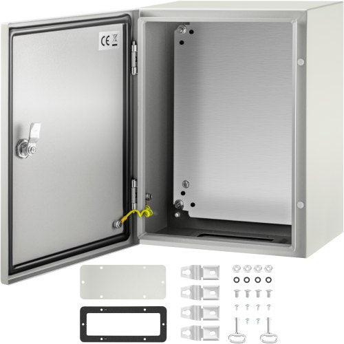 NEMA Steel Enclosure, 40x30x20 cm NEMA 4X Steel Electrical Box, IP66 Waterproof & Dustproof, Outdoor/Indoor Electrical Junction Box, with Mounting Plate