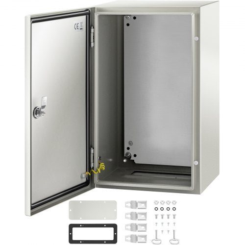 NEMA Steel Enclosure, 50.8 x 30.5 x 25.4cm NEMA 4X Steel Electrical Box, IP66 Waterproof & Dustproof, Outdoor/Indoor Electrical Junction Box, with Mounting Plate