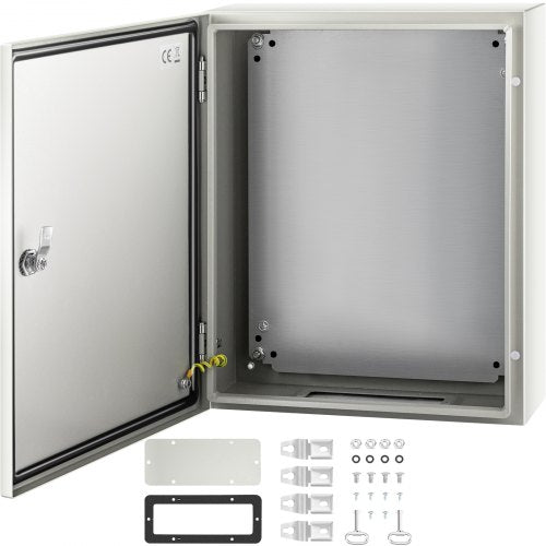 NEMA Steel Enclosure, 50x40x15 cm NEMA 4X Steel Electrical Box, IP66 Waterproof & Dustproof, Outdoor/Indoor Electrical Junction Box, with Mounting Plate