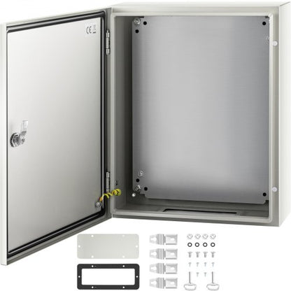 NEMA Steel Enclosure, 50x40x15 cm NEMA 4X Steel Electrical Box, IP66 Waterproof & Dustproof, Outdoor/Indoor Electrical Junction Box, with Mounting Plate