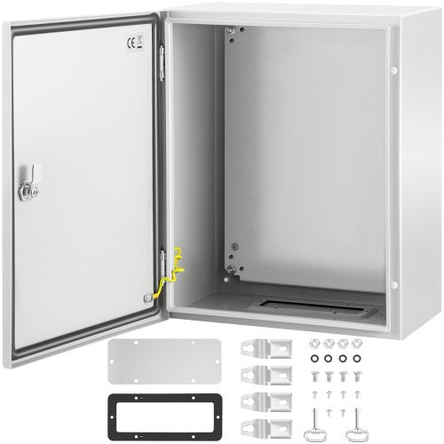 NEMA Steel Enclosure, 50x40x25 cm NEMA 4X Steel Electrical Box, IP66 Waterproof & Dustproof, Outdoor/Indoor Electrical Junction Box, with Mounting Plate