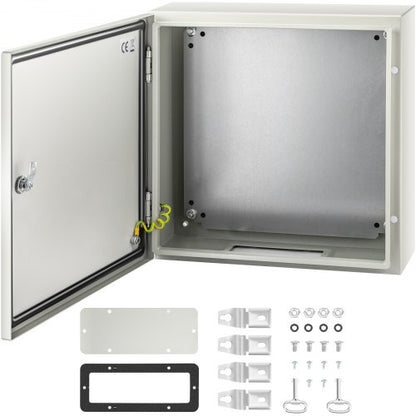 NEMA Steel Enclosure, 50x50x15 cm NEMA 4X Steel Electrical Box, IP66 Waterproof & Dustproof, Outdoor/Indoor Electrical Junction Box, with Mounting Plate