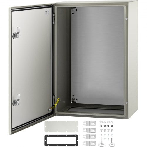 NEMA Steel Enclosure, 60x40x25 cm NEMA 4X Steel Electrical Box, IP66 Waterproof & Dustproof, Outdoor/Indoor Electrical Junction Box, with Mounting Plate