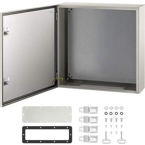 NEMA Steel Enclosure, 60x60x20 cm NEMA 4X Steel Electrical Box, IP66 Waterproof & Dustproof, Outdoor/Indoor Electrical Junction Box, with Mounting Plate