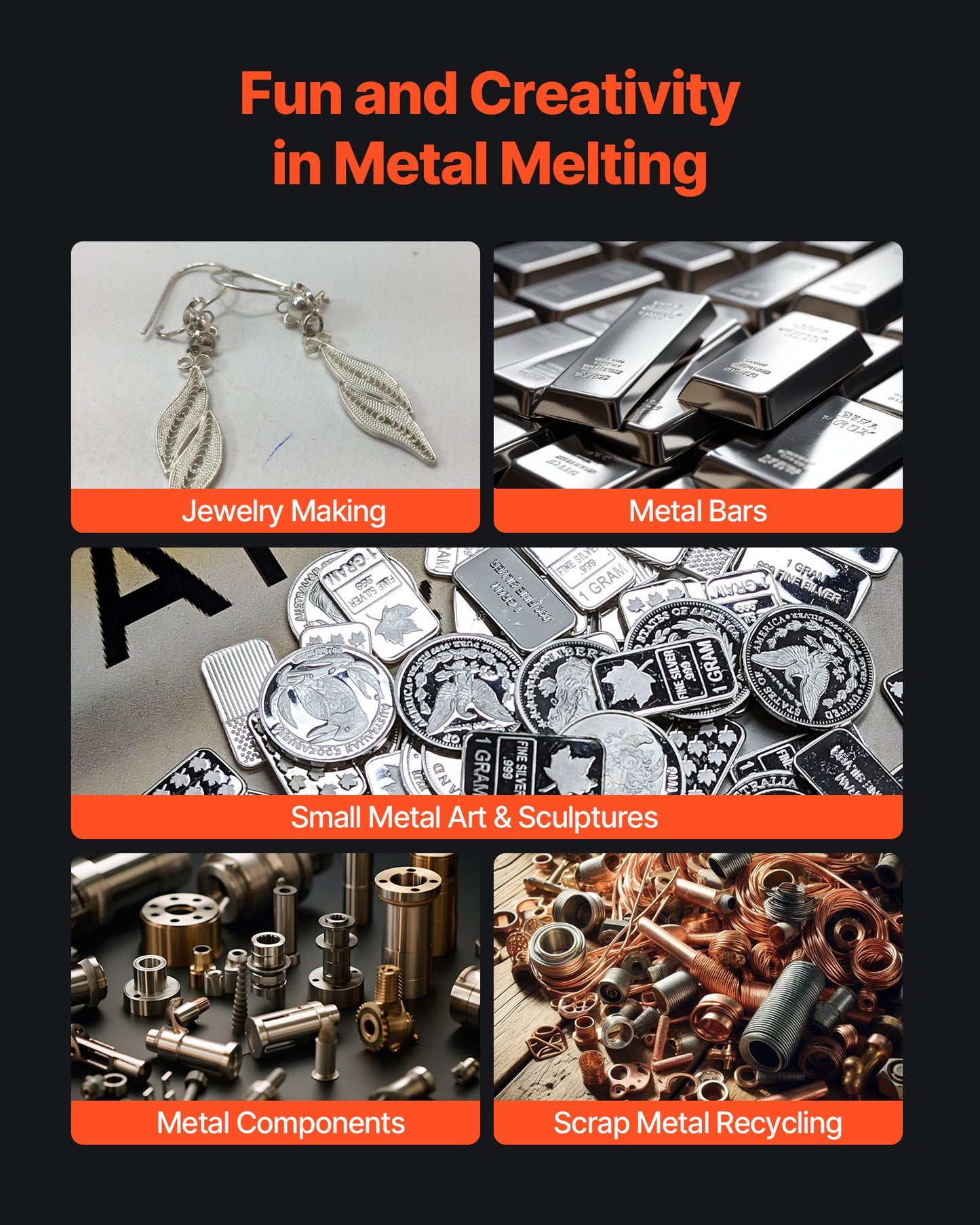 Elektrisk smältugn, 1350W elektrisk smältugnssats, 2102℉/1150℃ metallsmältmaskin med 3kg keramisk degel, guldsmältningssats för smyckestillverkning, metallstänger, metallkomponenter