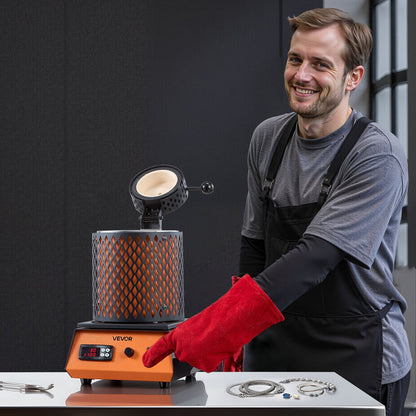 Elektrisk smältugn, 1350W elektrisk smältugnssats, 2102℉/1150℃ metallsmältmaskin med 3kg keramisk degel, guldsmältningssats för smyckestillverkning, metallstänger, metallkomponenter