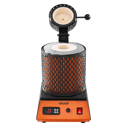 Elektrisk smältugn, 1350W elektrisk smältugnssats, 2102℉/1150℃ metallsmältmaskin med 3kg keramisk degel, guldsmältningssats för smyckestillverkning, metallstänger, metallkomponenter