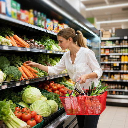 Kundkorgar, 12 st, 22 liter stapelbara metallkorgar med handtag, tät nätstruktur, rymmer upp till 20 kg, bärbara för livsmedel, detaljhandel, butiker, stormarknad, bokhandel, hemmabruk, röd