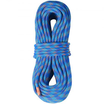 10.2mm Dynamic Climbing Rope, 40M(131ft) Outdoor Rock Climbing Rope 25KN Breaking Tension, Stretchable Fiber Rope with Steel Snap Hooks for Escape, Rappelling, Fire Rescue, Blue