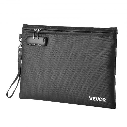 Fireproof Document Bag, 1000 ℃ Heat Insulated Fireproof & Waterproof Bag with Lock, Portable File Storage Security Organizer Home Office Travel Use, for Passports, Important Documents & Files
