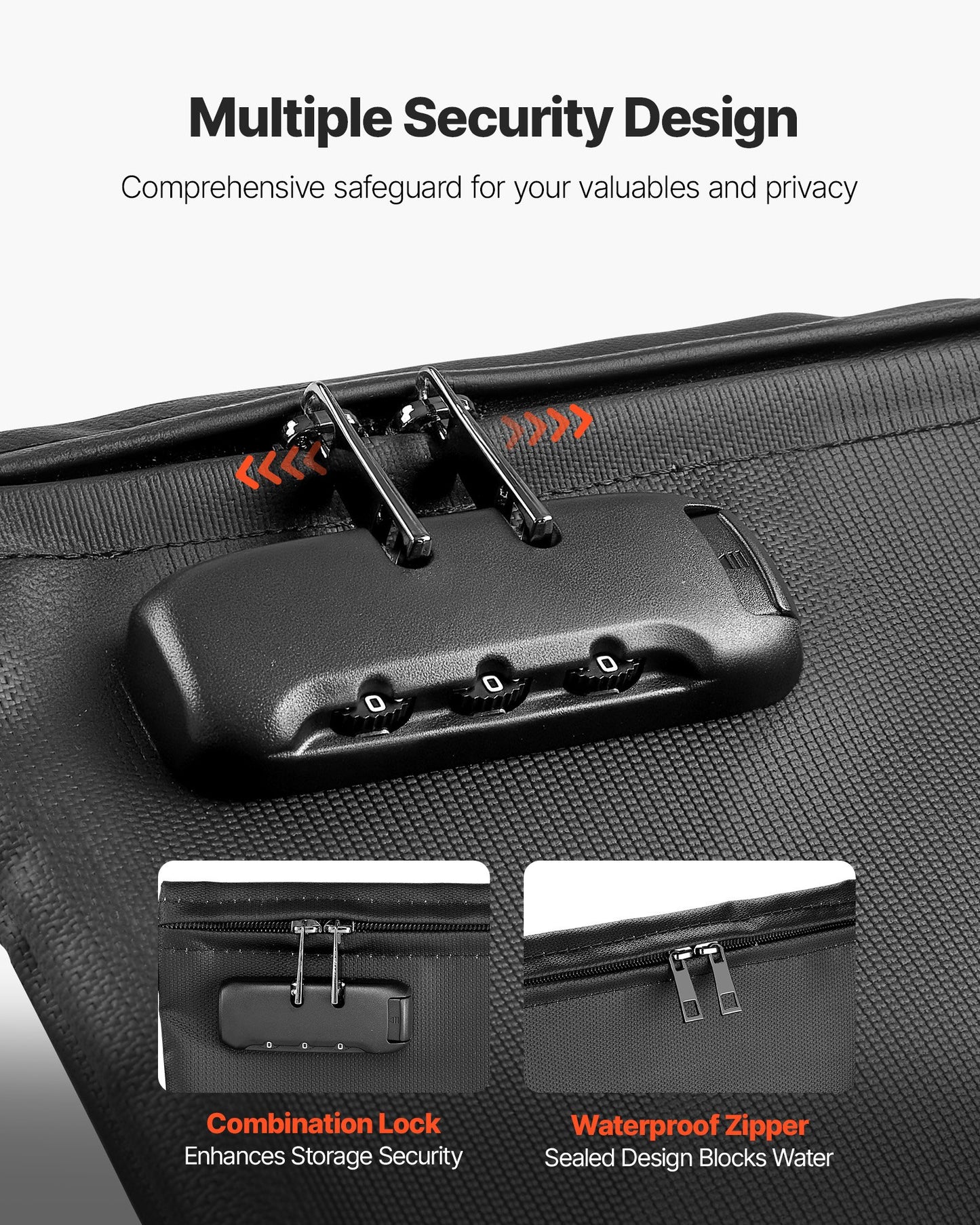 Fireproof Document Bag, 1000 ℃ Heat Insulated Fireproof & Waterproof Bag with Lock, Portable File Storage Security Organizer Home Office Travel Use, for Passports, Important Documents & Files