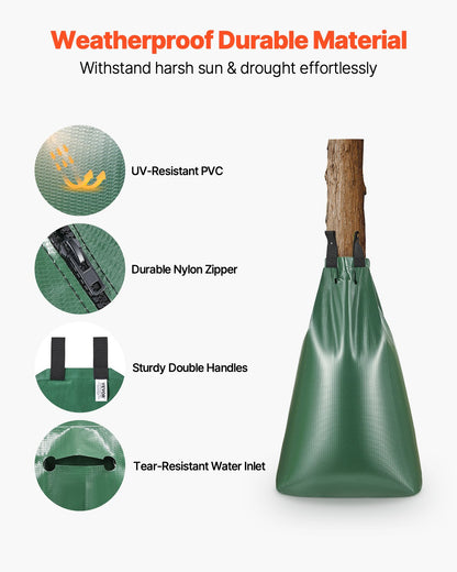 Tree Watering Bag, 12 Packs 20 Gallons Watering Bags for New Trees, 5-9 Hours Slow Release Refillable Tree Drip Irrigation Bags with Zipper, Durable Tree Watering System for Deep Root Targeting