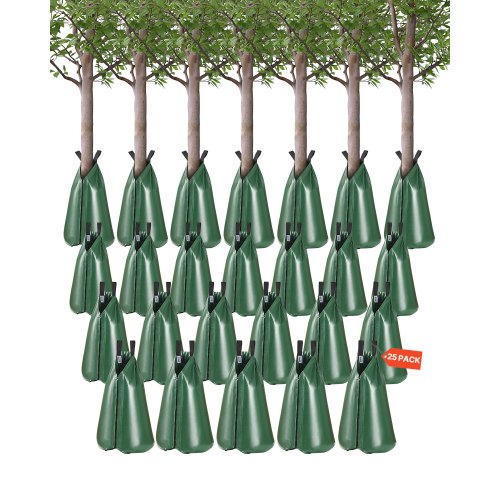 Tree Watering Bag, 25 Packs 20 Gallons Watering Bags for New Trees, 5-9 Hours Slow Release Refillable Tree Drip Irrigation Bags with Zipper, Durable Tree Watering System for Deep Root Targeting
