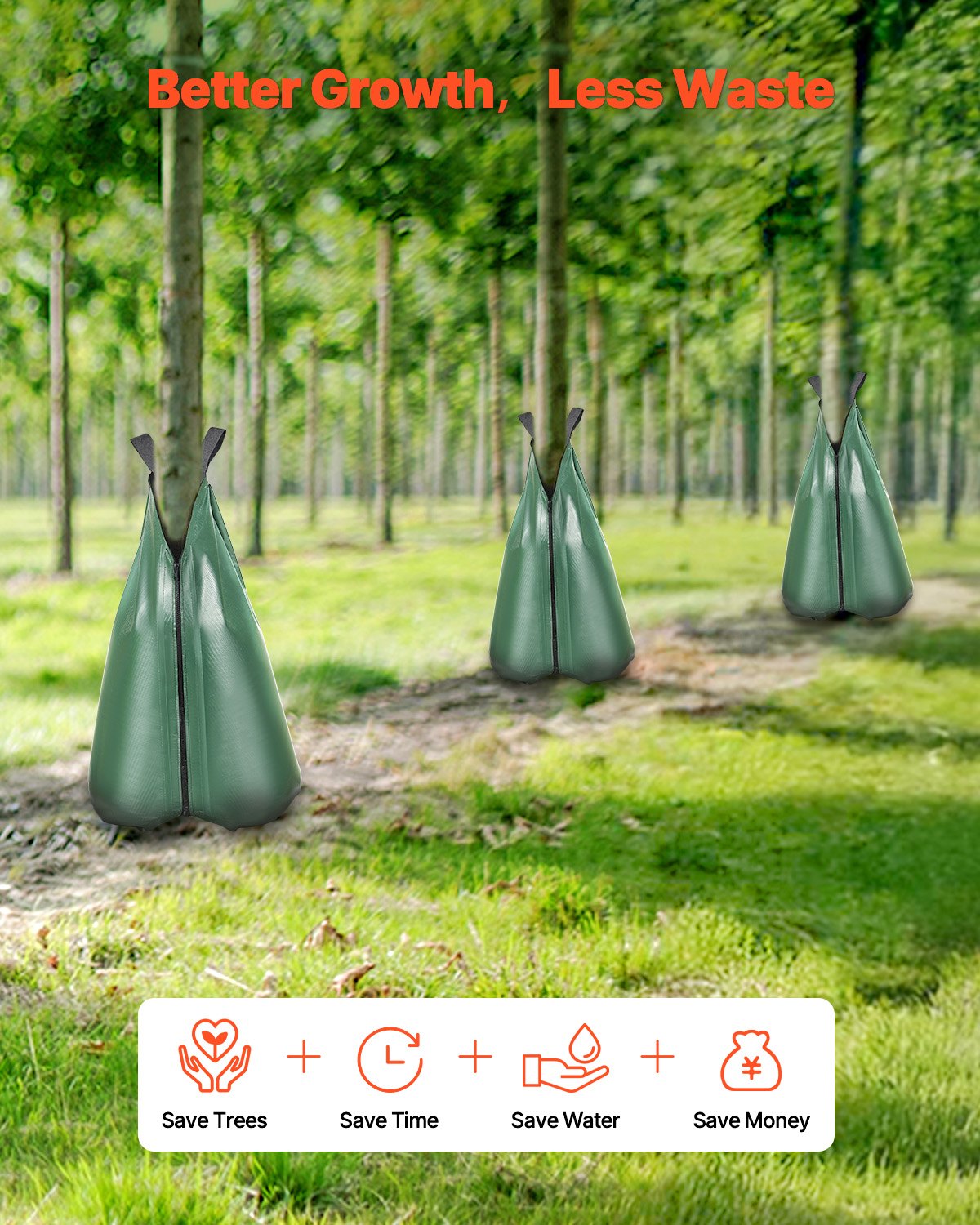 Tree Watering Bag, 25 Packs 20 Gallons Watering Bags for New Trees, 5-9 Hours Slow Release Refillable Tree Drip Irrigation Bags with Zipper, Durable Tree Watering System for Deep Root Targeting