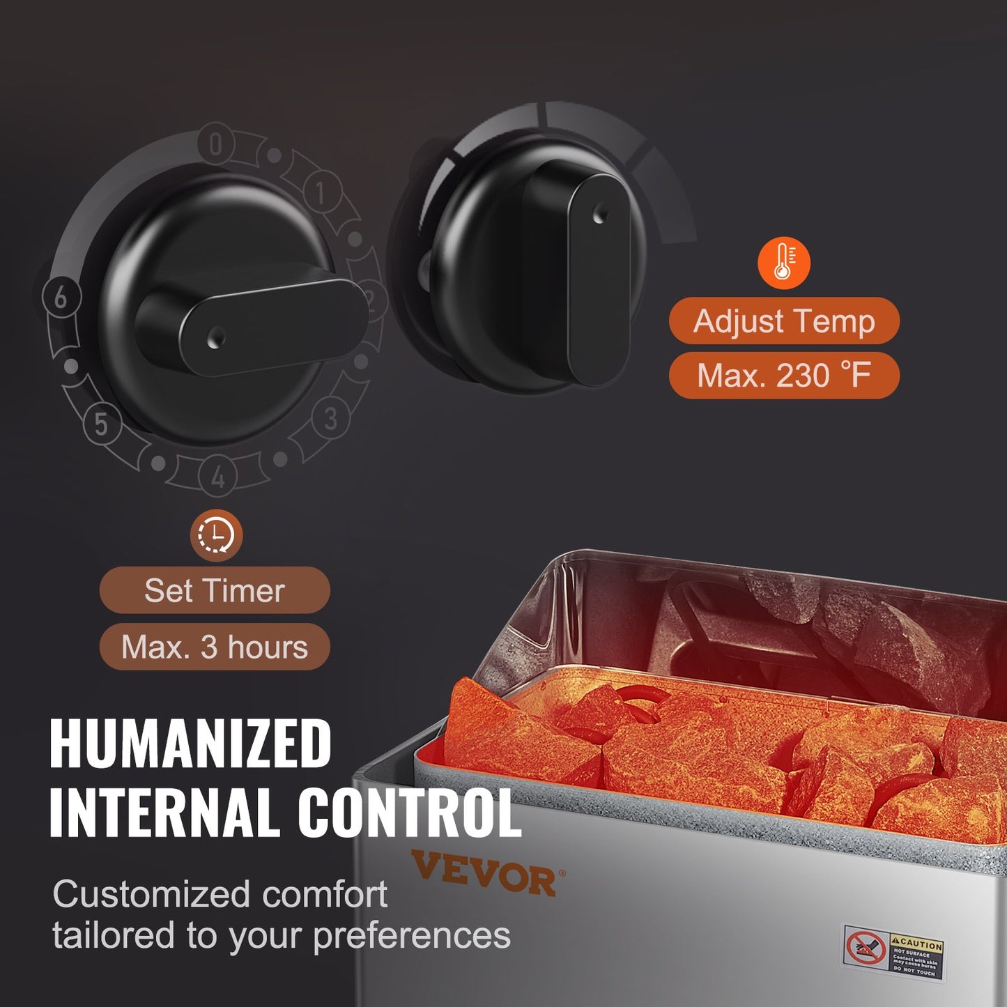 Sauna Heater, 8KW Electric Sauna Stove, 400V 3N Portable Indoor/Outdoor Sauna Heater with 3h Timer, Built-In Controls for 8-12 m³ Home, Commercial Hotel Spa Shower, Durable Stainless Steel 430