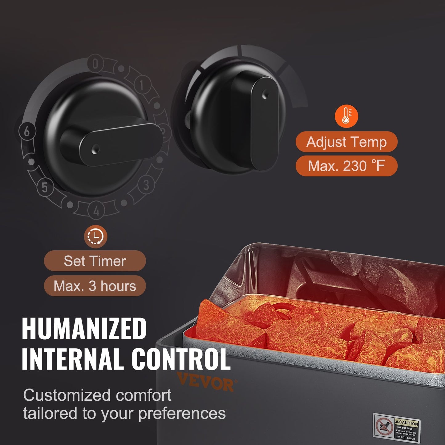 Sauna Heater, 8KW Electric Sauna Stove, 400V 3N Portable Indoor/Outdoor Sauna Heater with 3h Timer, Built-In Controls for 8-12 m³ Home, Commercial Hotel Spa Shower Use, Max 110℃