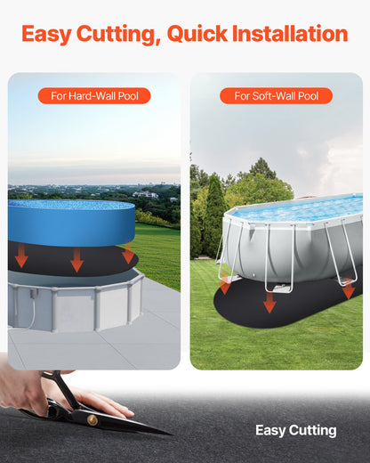 Oval Pool Liner Pad, 5.5 x 10 m Pool Liner Pad for Above Ground Swimming Pools, Extra-Thick Pool Mat, Prevents Punctures, Recycled Geotextile Material Underlayment Pad, Extend Liner Life