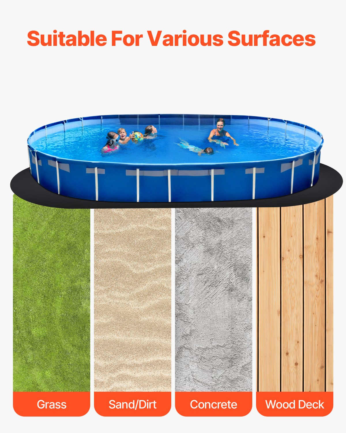 Oval Pool Liner Pad, 5.5 x 10 m Pool Liner Pad for Above Ground Swimming Pools, Extra-Thick Pool Mat, Prevents Punctures, Recycled Geotextile Material Underlayment Pad, Extend Liner Life
