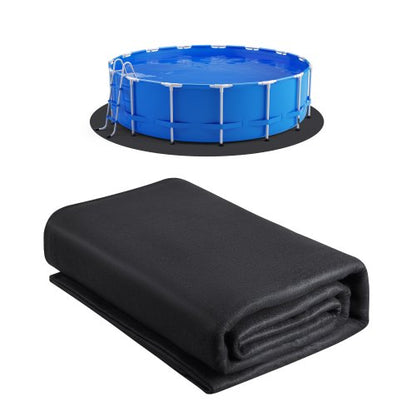 12ft Round Pool Liner Pad, Pool Liner Pad for Above Ground Swimming Pools, Extra-Thick Pool Mat, Prevents Punctures, Recycled Geotextile Material Underlayment Pad, Extend Liner Life