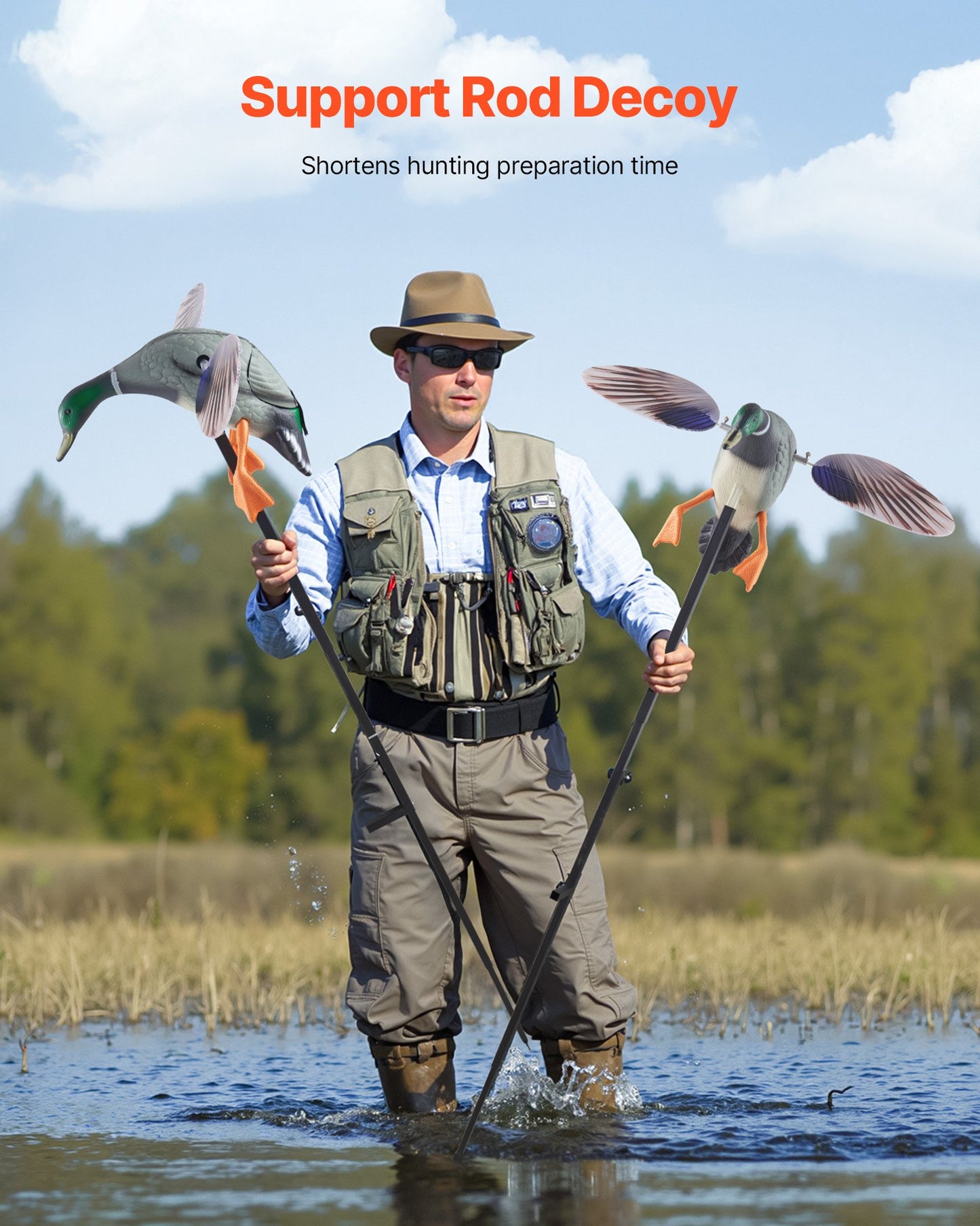 Snurrande vingrörelse för ankor, krickiga lockbeten för utomhusjakt, flytande anka för pool, damm och sjö, realistiskt plastjaktlockbete för ankor, trädgårdsdekoration, lätt att bära, 1-pack