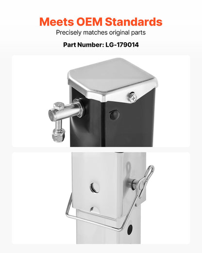 RV Follow femtehjulslandningsställsben 179014, 825 mm femtehjulslandningsställ universellt ersättningskompatibelt med Lippert Venture, Atwood, Stromberg Carlson Systems, med stift och bas, svart