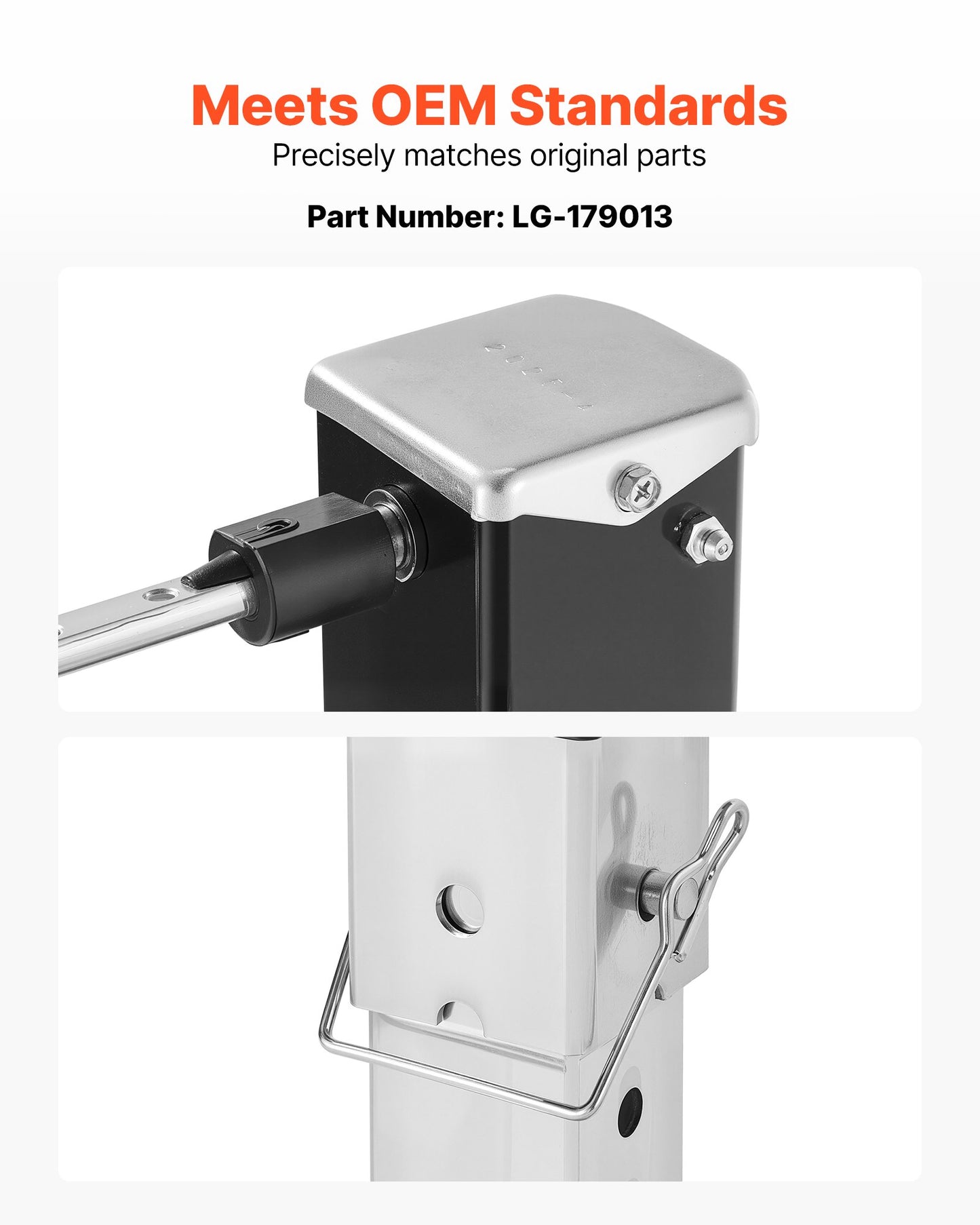 RV Lead Fifth Wheel Landing Gear Leg 179013, 825 mm 5th Wheel Landing Gear Universal Replacement Compatible with Lippert Venture, Atwood, Stromberg Carlson Systems, with Pin and Base, Black